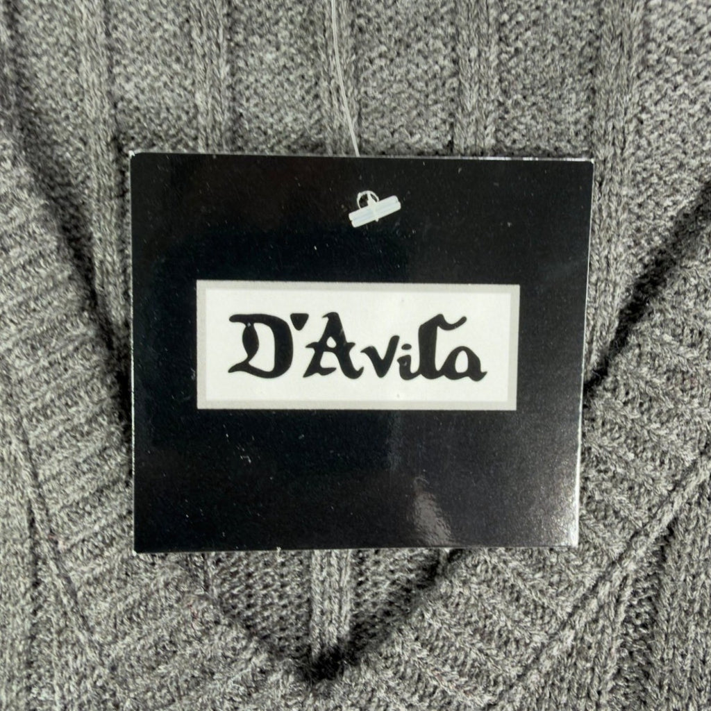 D'Avila Sweater Vest Mens XXL Gray Ribbed V-Neck Acrylic NWT C530 - take2supply