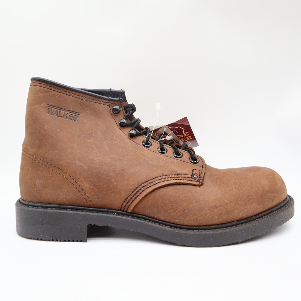 Walker Vintage 90s Work Boots Mens 11 D Brown Leather NWT Made in USA Deadstock - take2supply