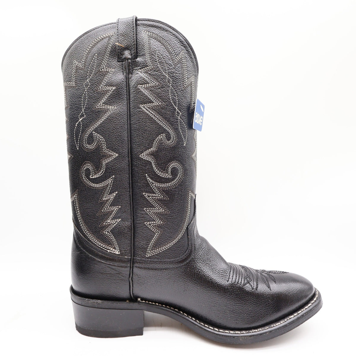 Acme Vintage Western Boots Mens 10.5 D Black Leather NWT AC205 Cowboy Deadstock - take2supply