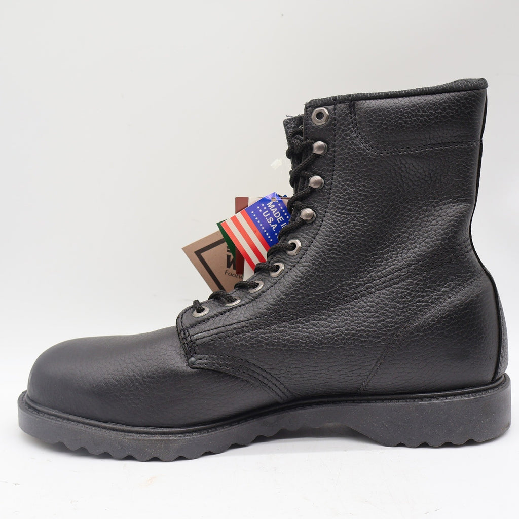 Walker SafetyFirst Steel Toe Work Boots Mens 13 D Vintage 90s USA Black Leather - take2supply