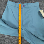 Visa Vintage 70s Stretch Trousers Womens 12 Blue Polyester Deadstock NWT - take2supply