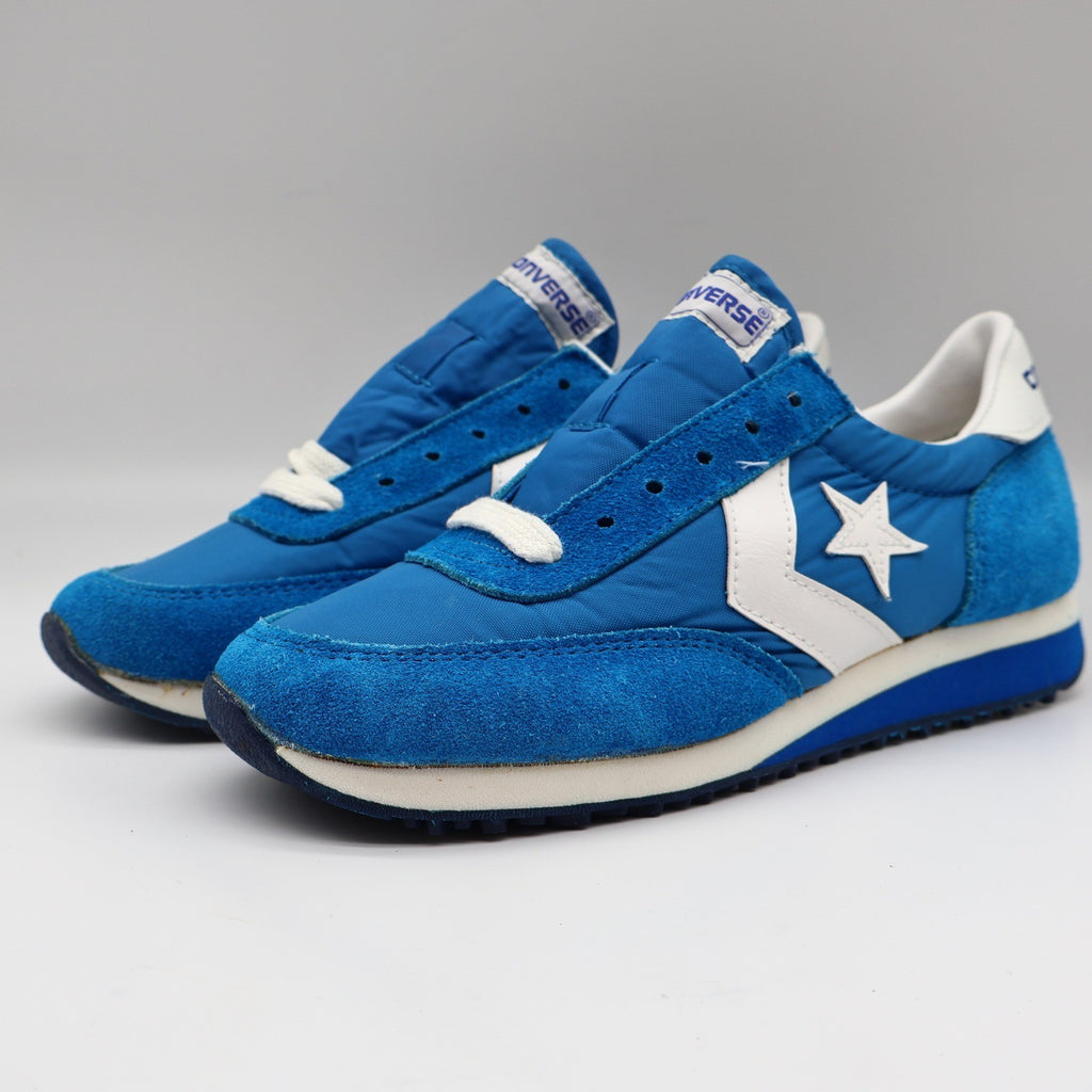 Converse Road Star Sneakers Boys Size 4 Vintage 80s Blue White Deadstock 28694 - take2supply