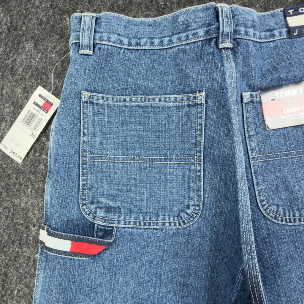 Tommy Hilfiger Y2K Carpenter Jeans Boy 20 Blue Cotton NWT Vintage 2003 Deadstock - take2supply