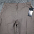 Zoe Pants Womens 16 Taupe Brown Grommet Straight Leg Canada NWT NOS - take2supply