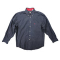 Bugle Boy Button Down Shirt Mens XL Navy Blue Excellent Vintage Long Sleeve - take2supply