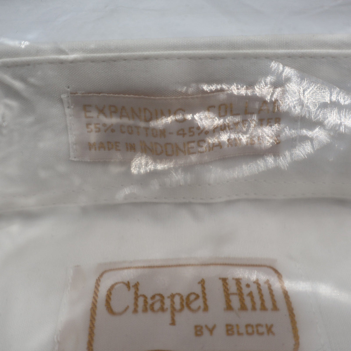 Chapel Hill Dress Shirt Mens 17 34/35 Vintage White Expanding Collar Deadstock - take2supply