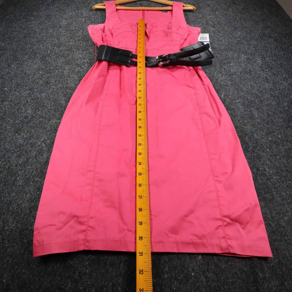 XOXO Sheath Dress Womens 9/10 Pink Cotton Stretch Belted Block Party 5897CBN5 - take2supply