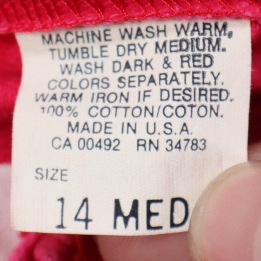 Lee Relaxed Fit Shorts Womens 14 M Vintage 90s Poppy Red Cotton Made in USA NWT - take2supply