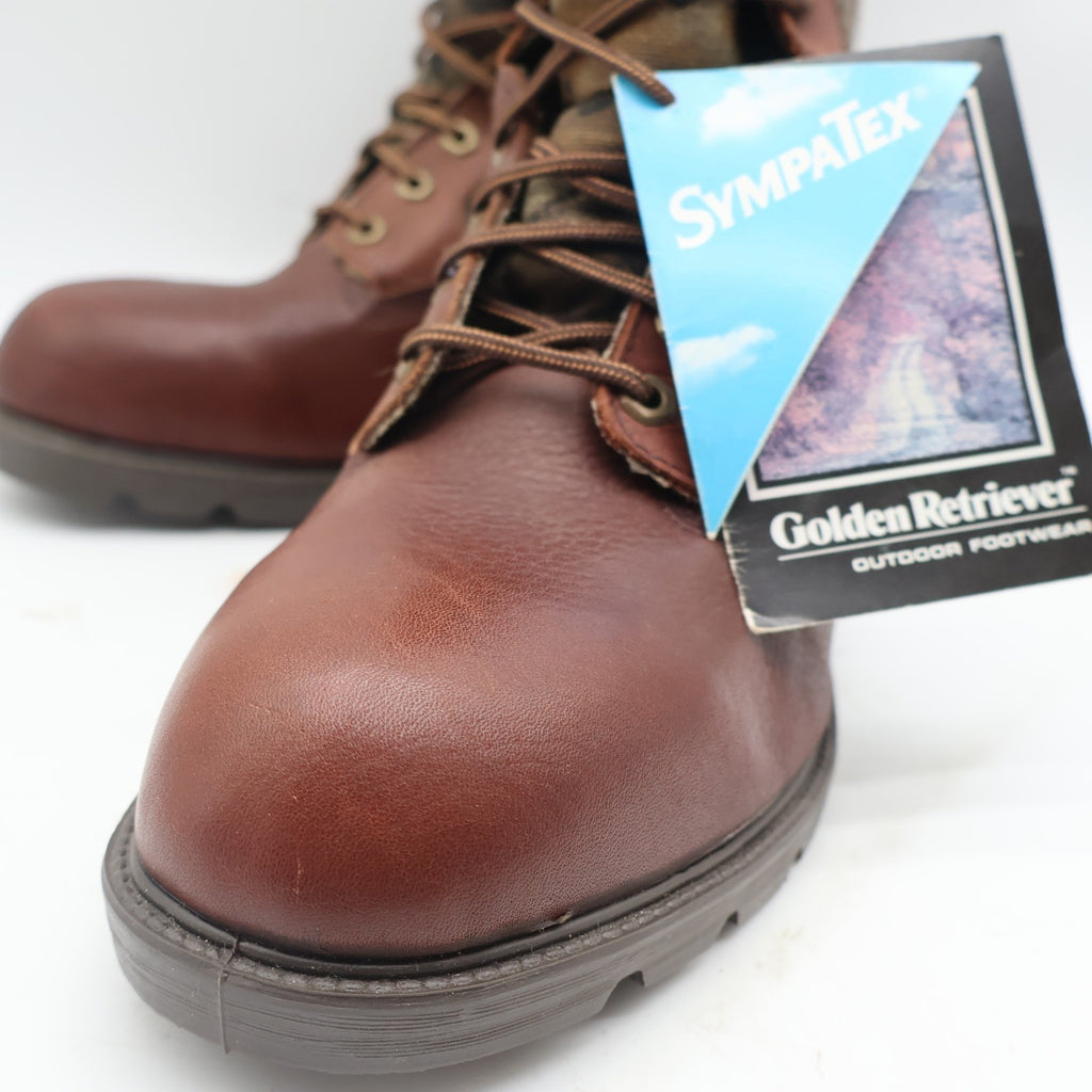 Golden Retriever Hunting Boots Mens 10.5 M Vintage USA Leather Camo Sympatex NEW - take2supply