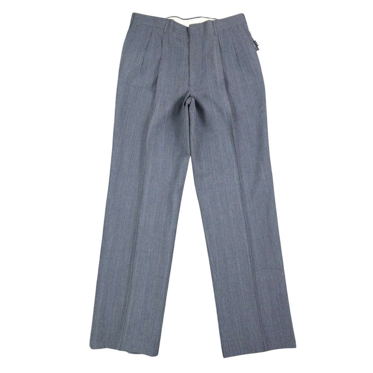 Haggar Pleated Dress Slacks Mens 33x32 Vintage 90s Gray Pinstripe Made in USA - take2supply