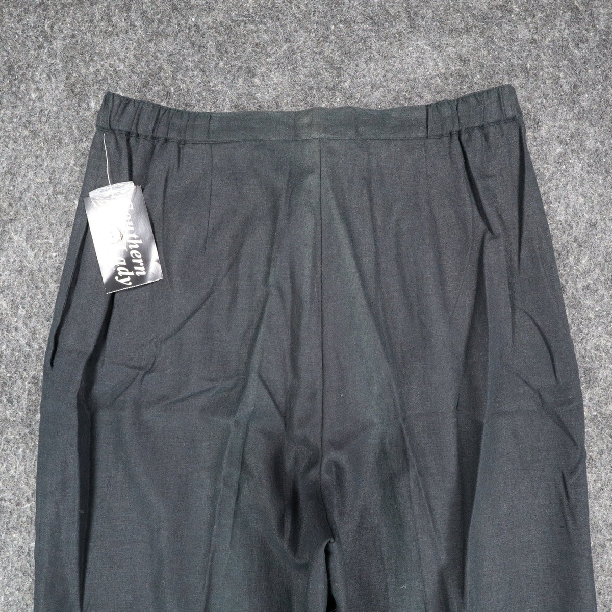 Southern Lady Linen Rayon Pants Womens 12 Black Wide Leg Pleated Trousers 553M - take2supply