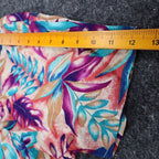 Xtrovert Blouse Womens 8 Vintage 90s Teal Floral Faux Vest Rayon Short Sleeve - take2supply