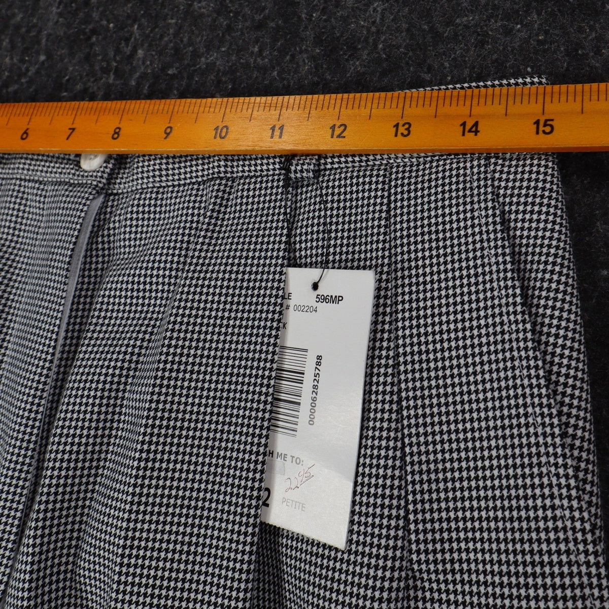 Southern Lady Houndstooth Dress Pants Womens 12 Petite Black White Pleated New - take2supply