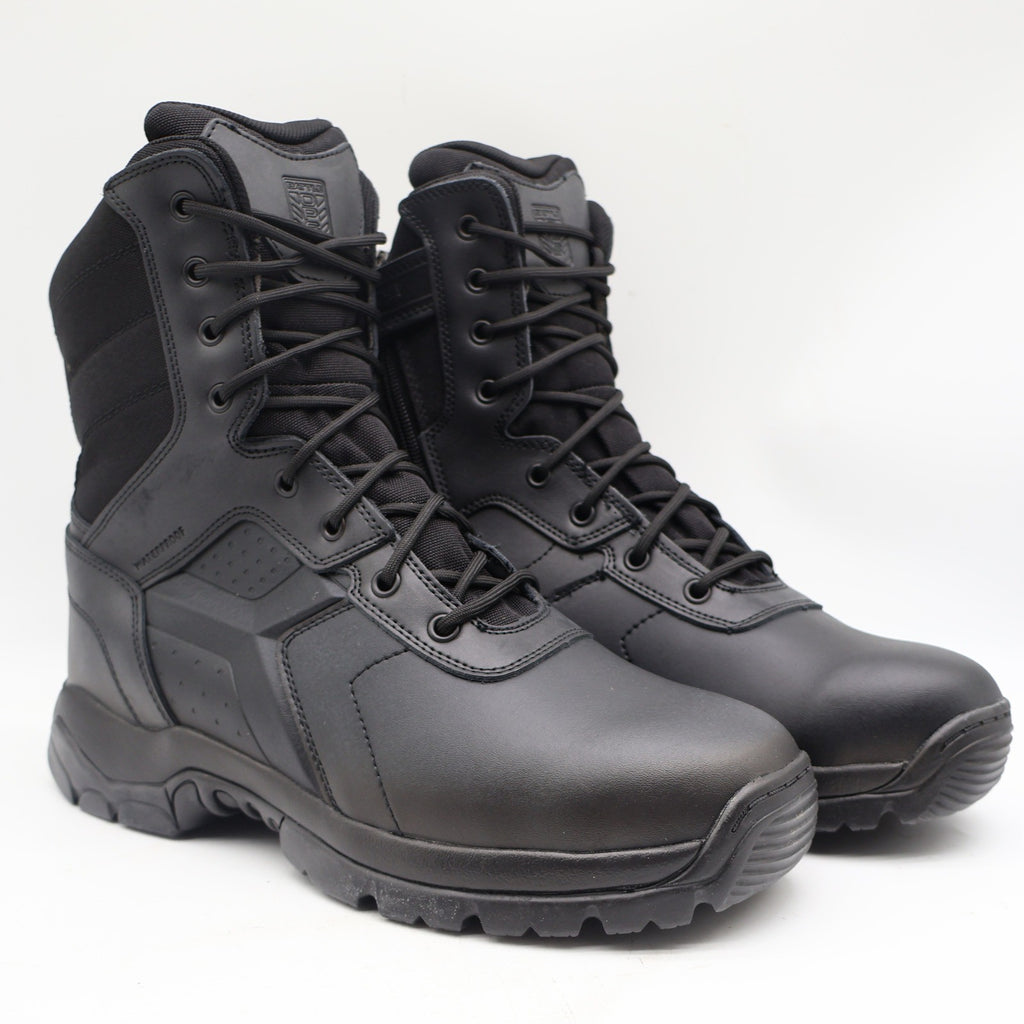 Battle Ops Tactical Boot Mens 10.5 Waterproof Side Zip Black Leather BOPS8001 - take2supply