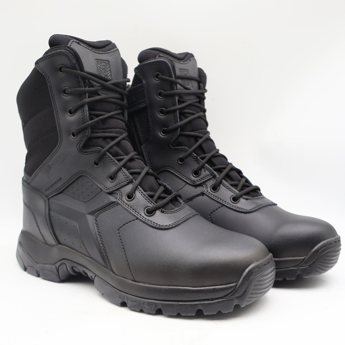 Battle Ops Tactical Boot Mens 10.5 Waterproof Side Zip Black Leather BOPS8001 - take2supply