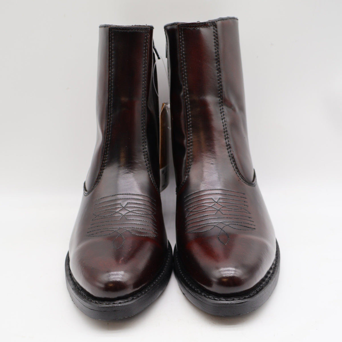 Laredo Zip Trucker Boots Mens 9.5 D Burnt Apple Leather Western Cowboy 62008 - take2supply