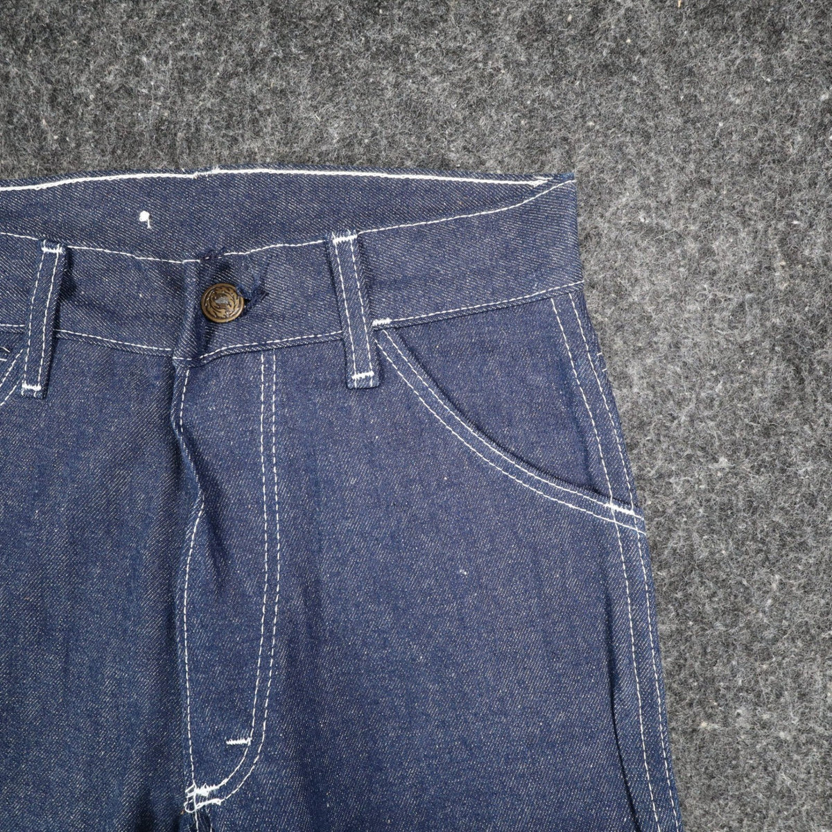 Key Jeans Denim Jeans Boys 12 Slim 24x30 Vintage 70s Dark Wash Rainbow Stitching - take2supply