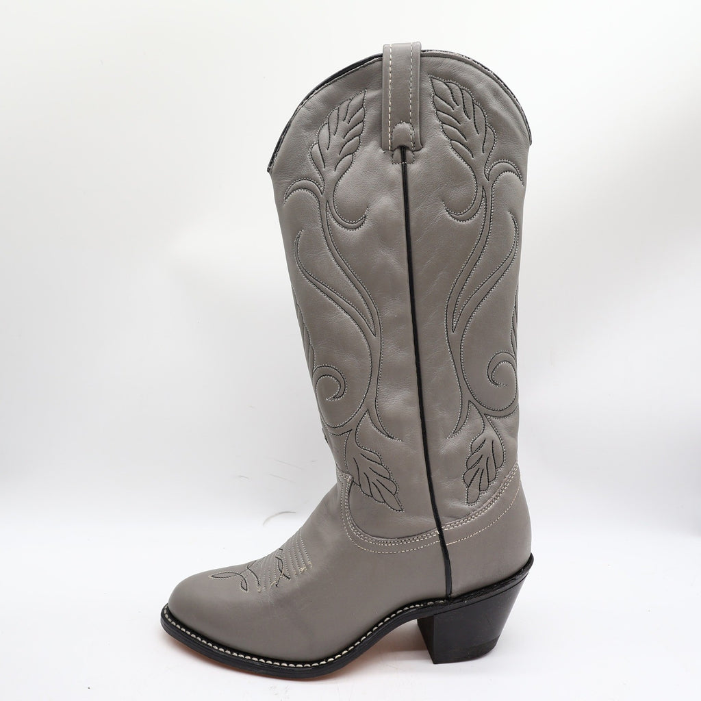 Acme Vintage 80s Cowboy Boots Womens 6 Grey Nappa Leather New Box 692 - take2supply