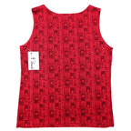 N Touch Tank Top Womens Size M Red Black Geometric Sleeveless Textured Knit NWT - take2supply