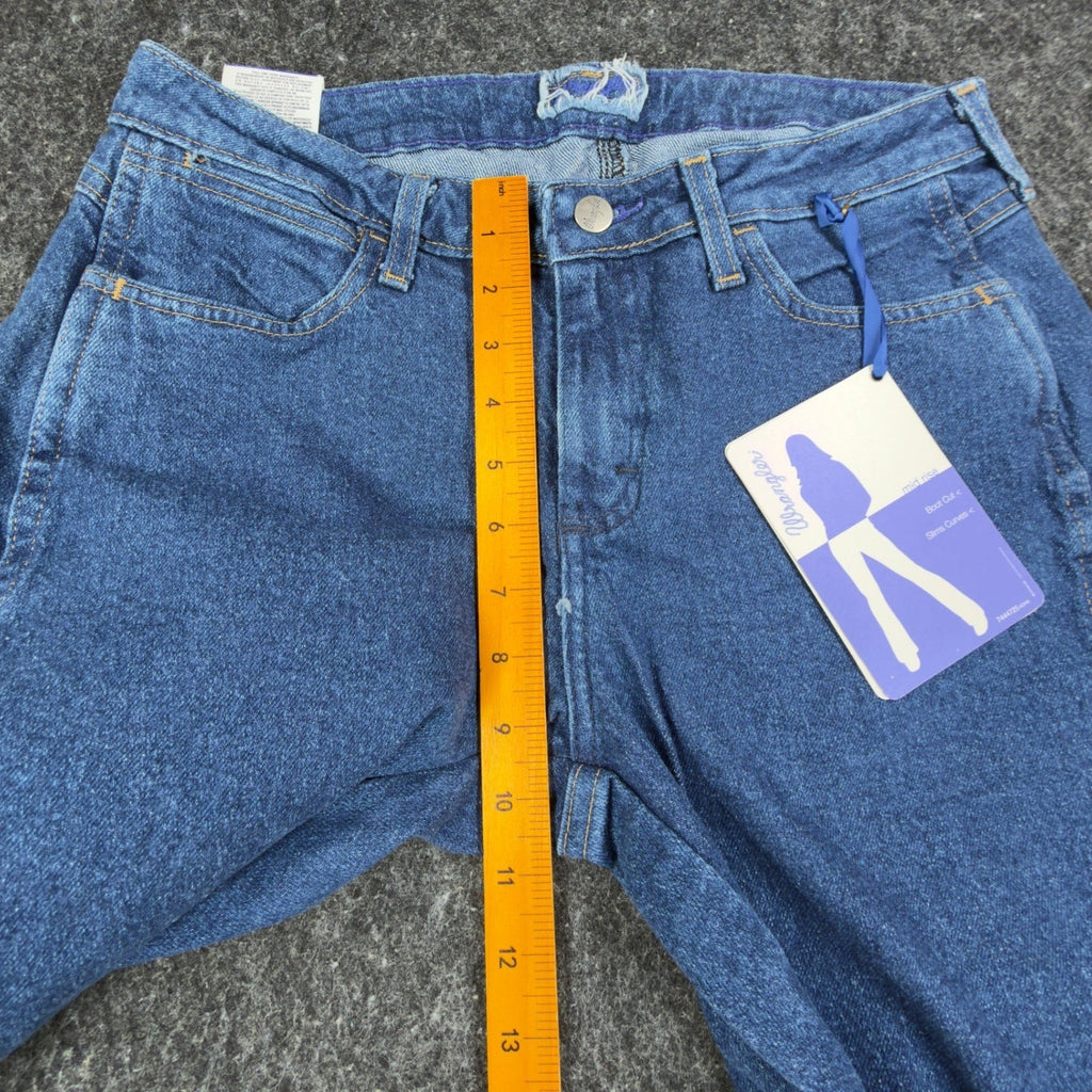 Wrangler Y2K Cowboy Cut Boot Cut Jeans Womens 7/8x32 Blue Denim NWT - take2supply