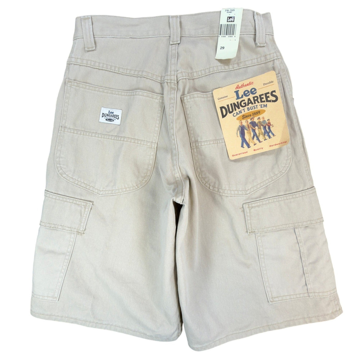Lee Dungarees Cargo Shorts Mens 29 Khaki Cotton Relaxed Vintage 90s Made in USA - take2supply