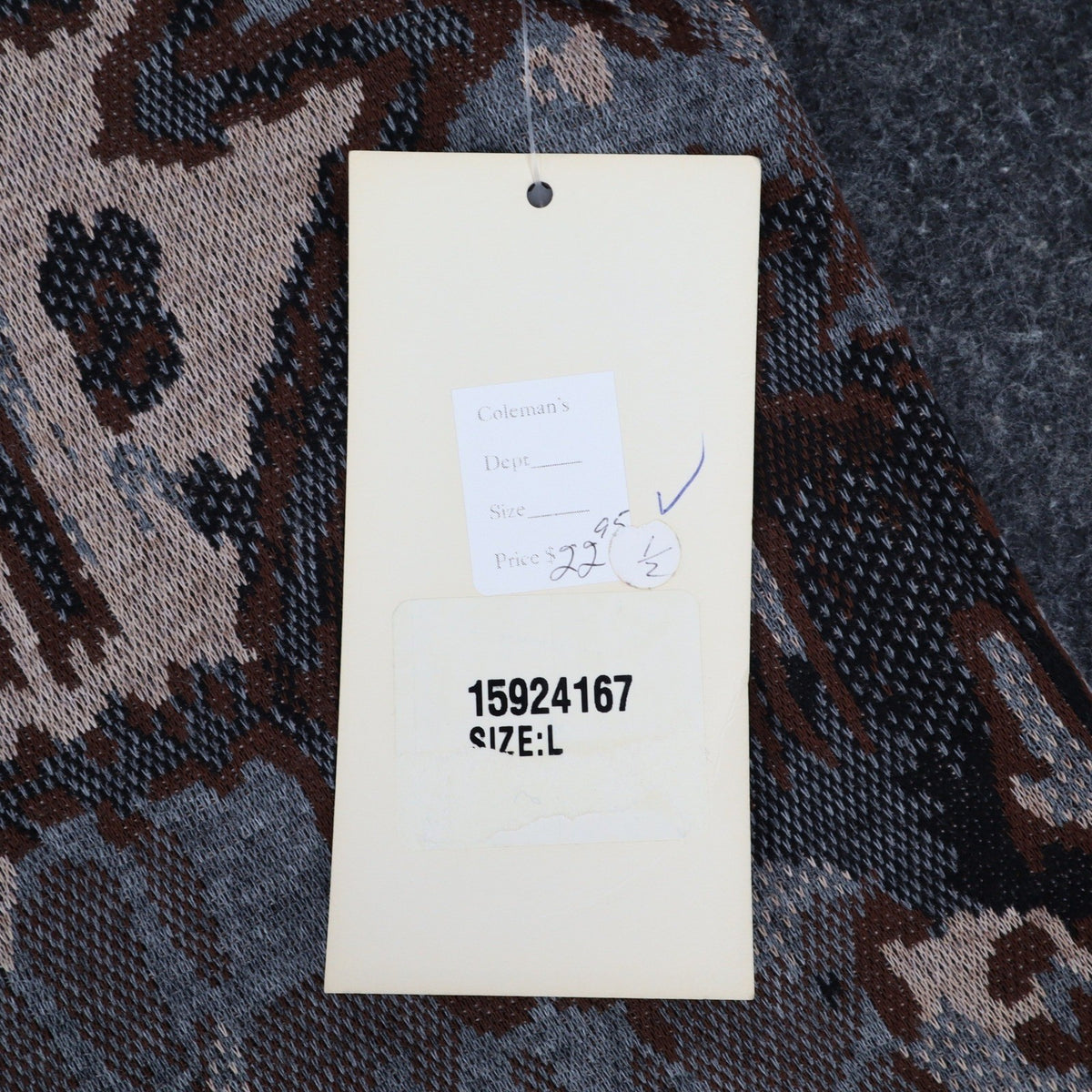 Bend Over Levi Strauss Top Womens Large Vintage 90s Brown Abstract Knit NWT USA - take2supply
