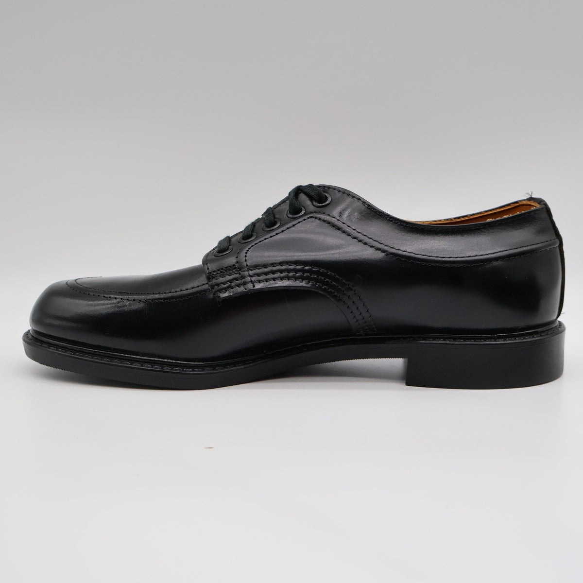 Walker Shoes Vintage Black Leather Oxford Shoes Mens 7.5 Deadstock Uniform Dress - take2supply