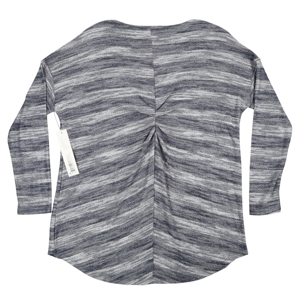 Tribal Top Womens Small New Ink Blue Space Dye Back Pleat Long Sleeve Knit C1101 - take2supply