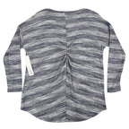 Tribal Top Womens Small New Ink Blue Space Dye Back Pleat Long Sleeve Knit C1101 - take2supply