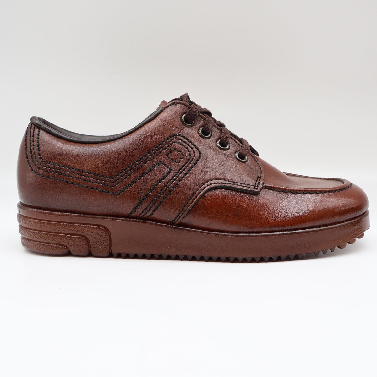 James Pepper Oxford Shoes Mens 5 D Vintage Brown Leather Moc Toe Made in USA - take2supply