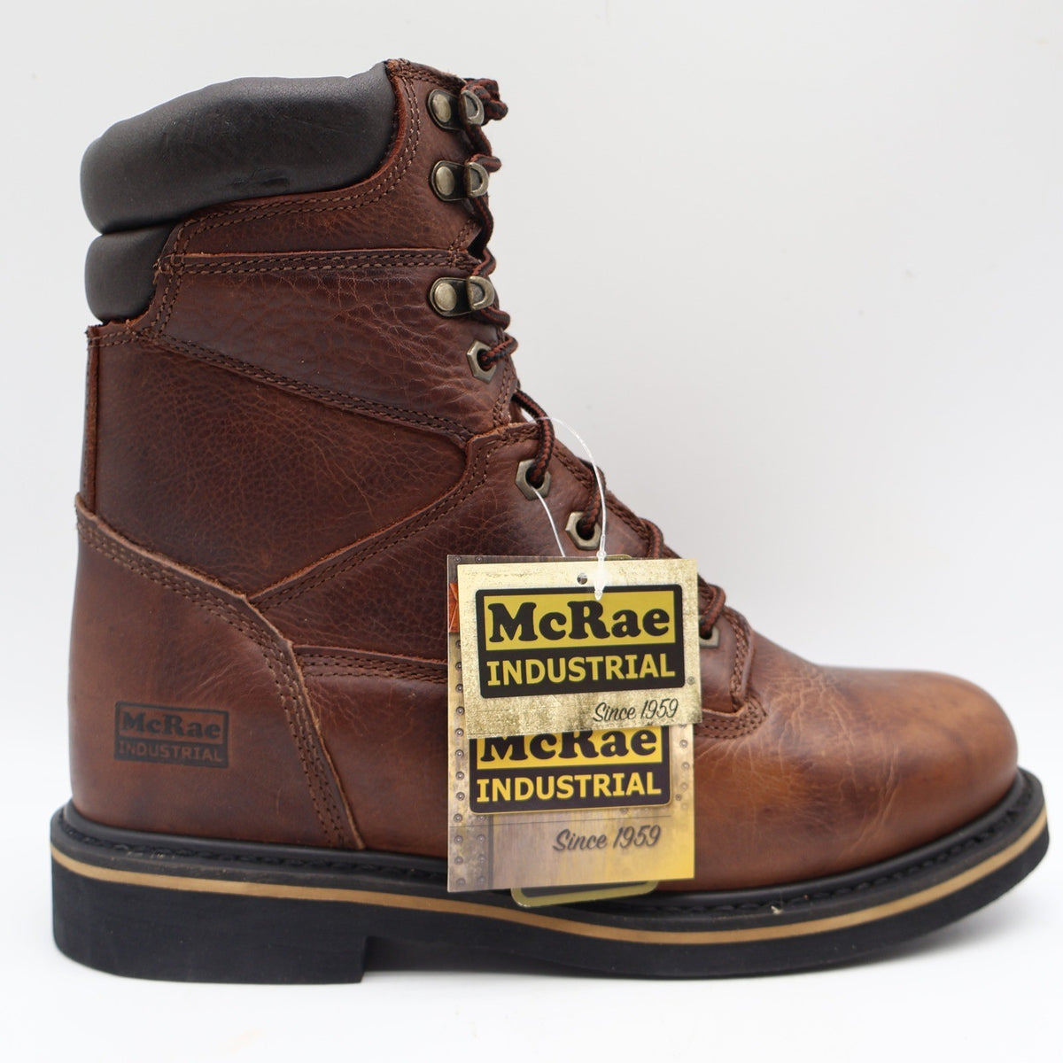 McRae Industrial Work Boots Mens 9.5 Brown Leather EH NST Lace Up MR88122 NEW - take2supply
