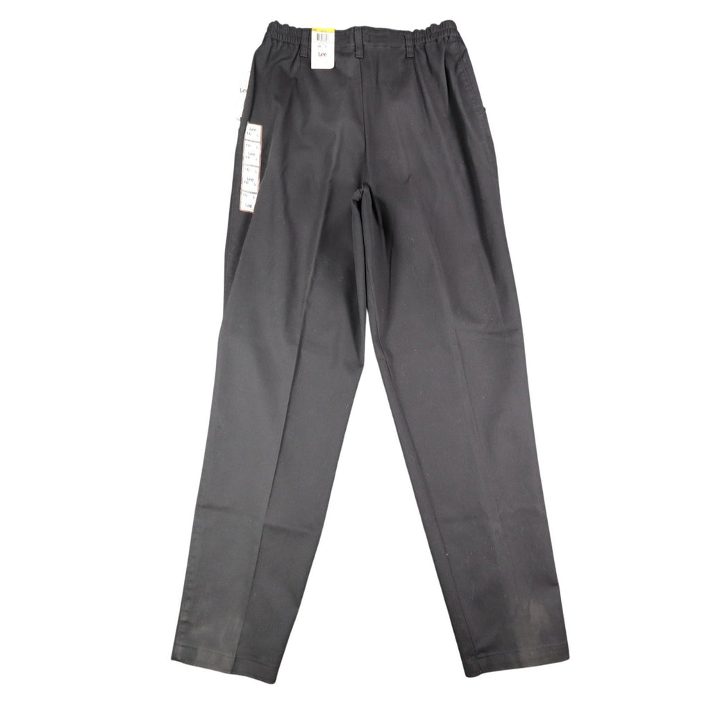 Lee Tapered Leg Pants Womens 16 L Black Smart Fabric Side Elastic Pleated C863 - take2supply