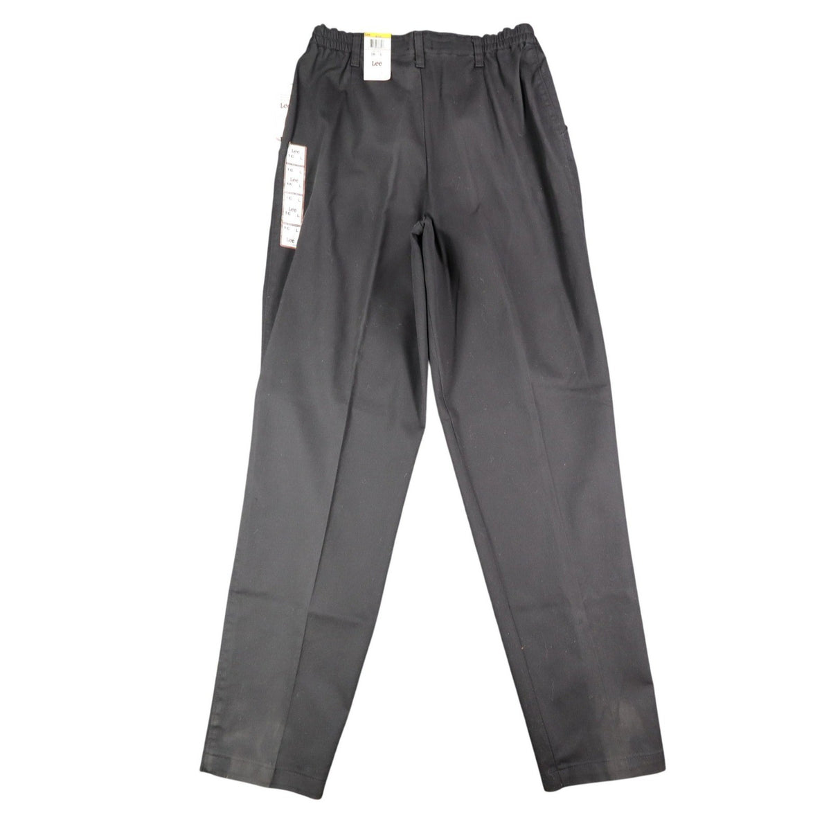 Lee Tapered Leg Pants Womens 16 L Black Smart Fabric Side Elastic Pleated C863 - take2supply
