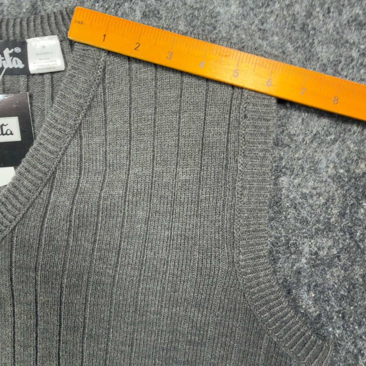 D'Avila Vintage Y2K Sweater Vest Mens Medium Gray Acrylic NWT C528 - take2supply