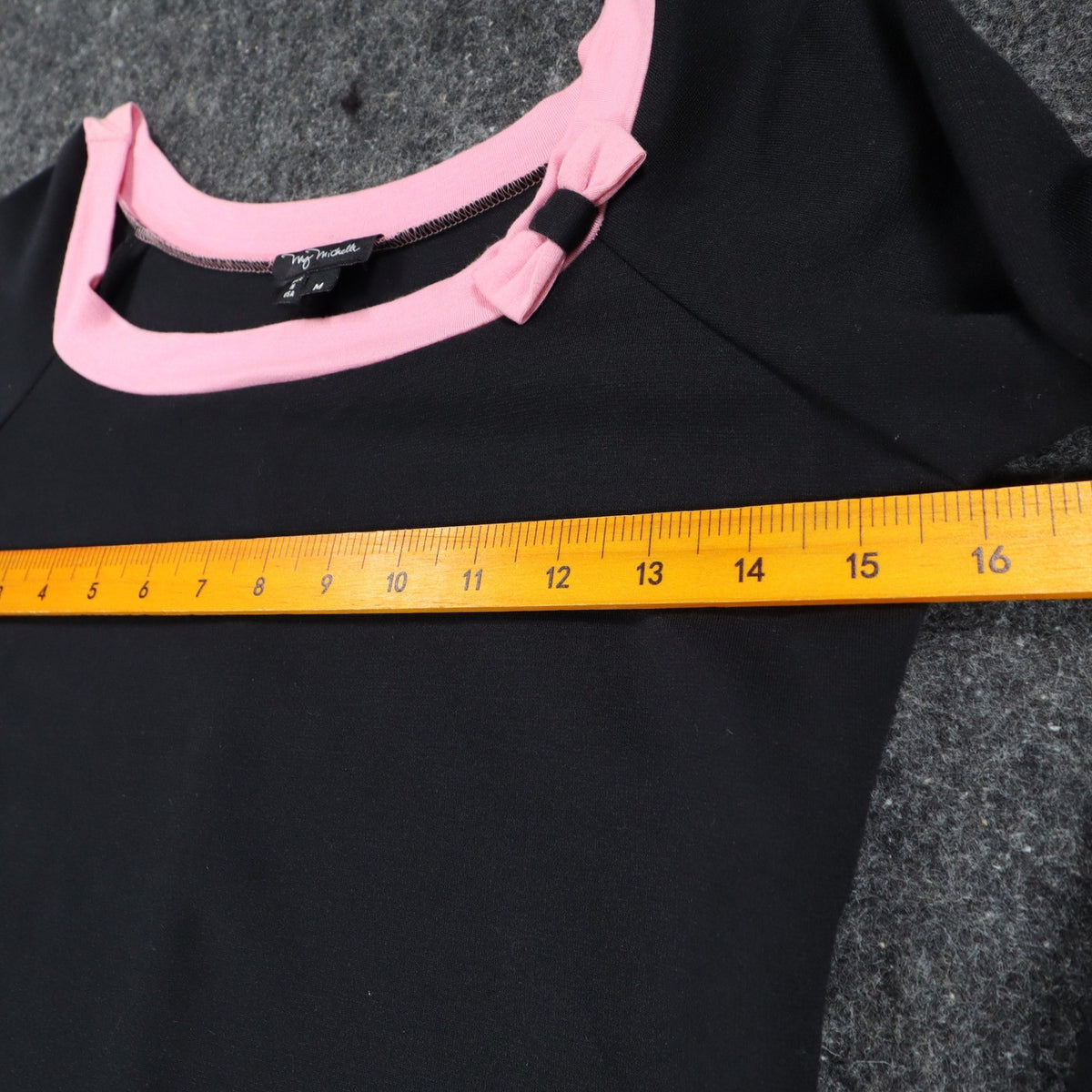 My Michelle Dress Medium Black Pink Bow 3/4 Sleeve Y2K Drop Waist NWT USA Made - take2supply