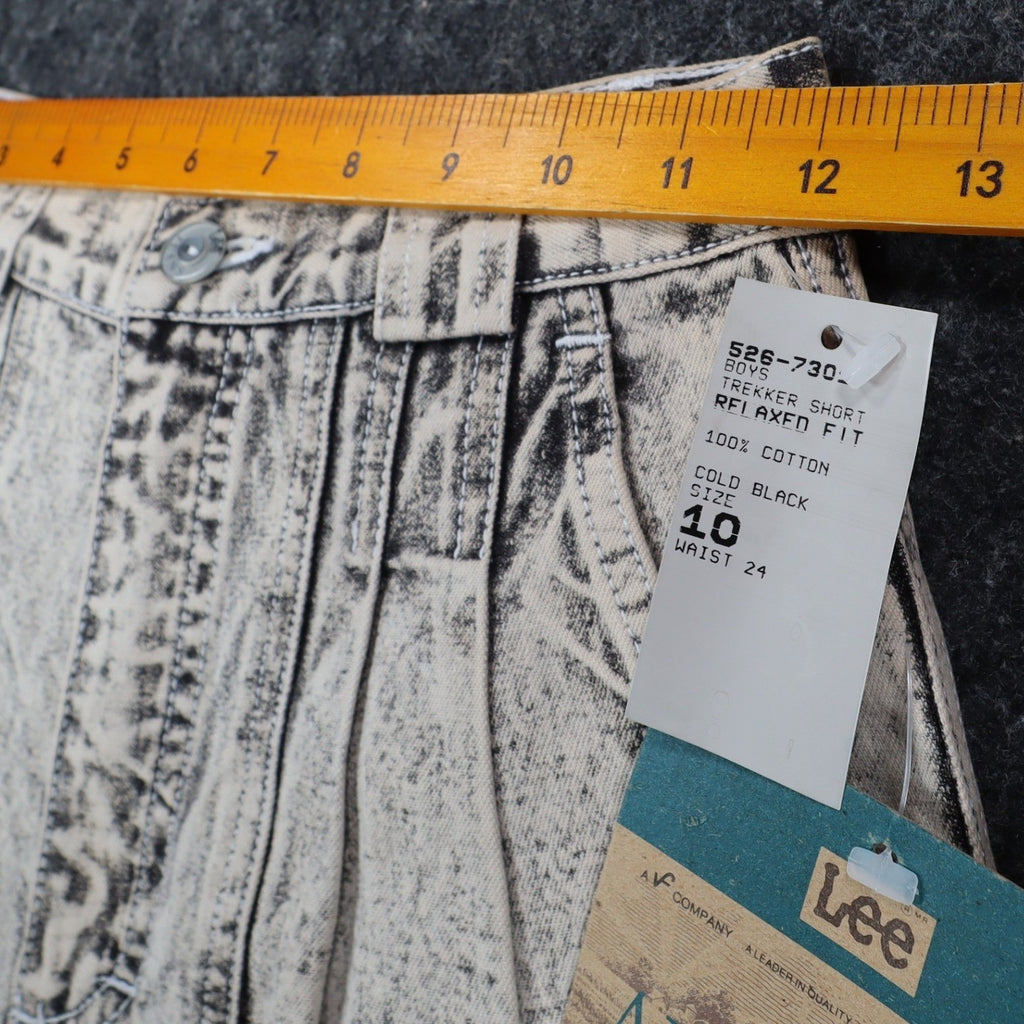 Lee Trekker Shorts Boys 10 Vintage 80s Acid Wash Black Cotton Air Gear NWT 24w - take2supply