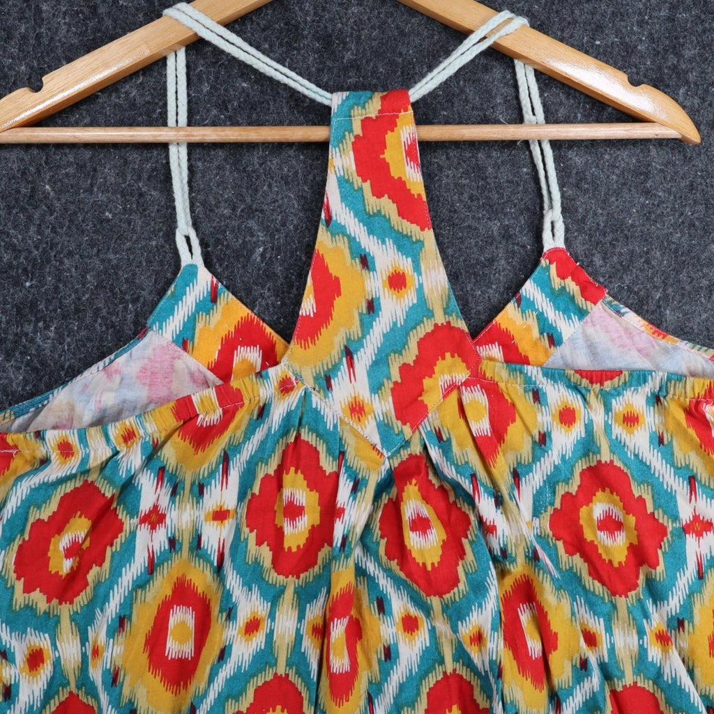 Angie Tank Top Womens Large NWT Ikat Print Studded V-Neck Cotton Racerback C754 - take2supply