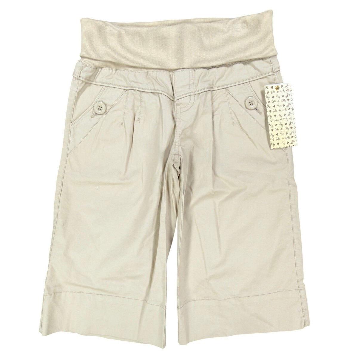Jolt Y2K Knit Waist Bermuda Shorts Juniors 8 Khaki Cotton Stretch NWT - take2supply