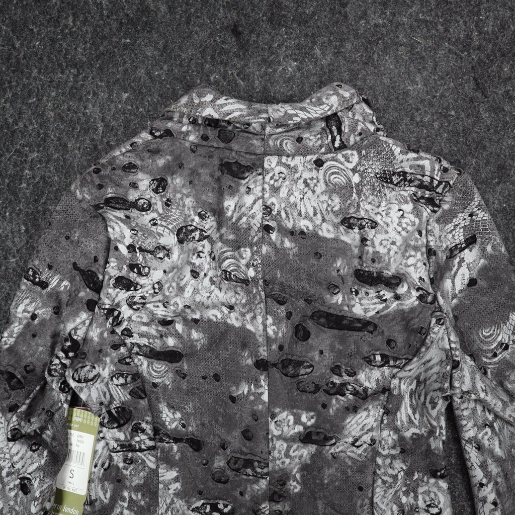 Erin London Blazer Jacket Womens Small NWT Gray Abstract Knit Single Button - take2supply