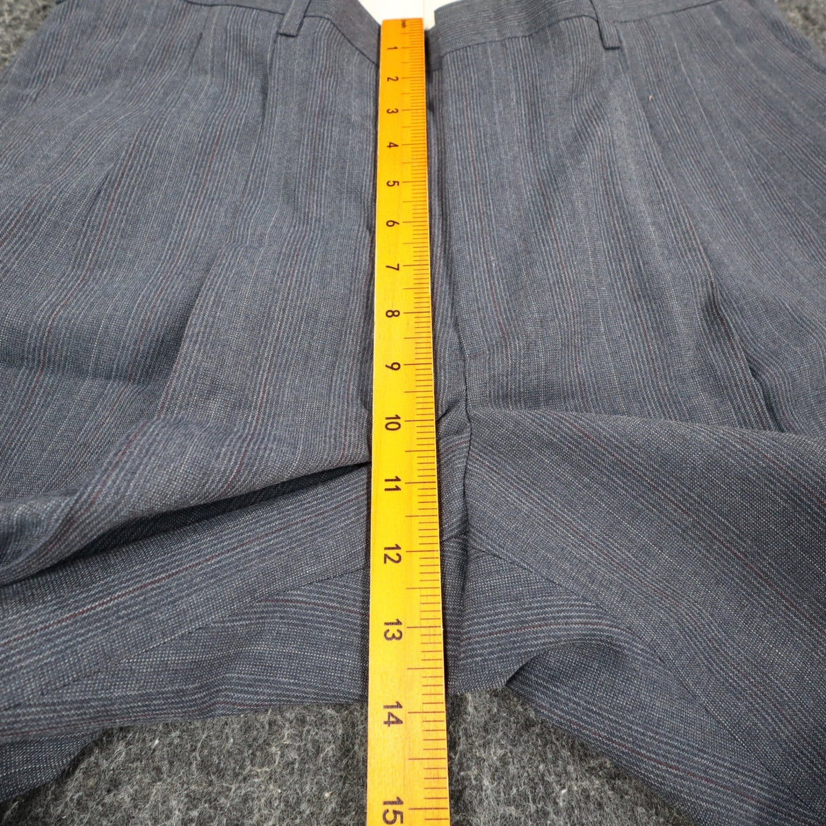 Haggar Pleated Dress Slacks Mens 33x32 Vintage 90s Gray Pinstripe Made in USA - take2supply