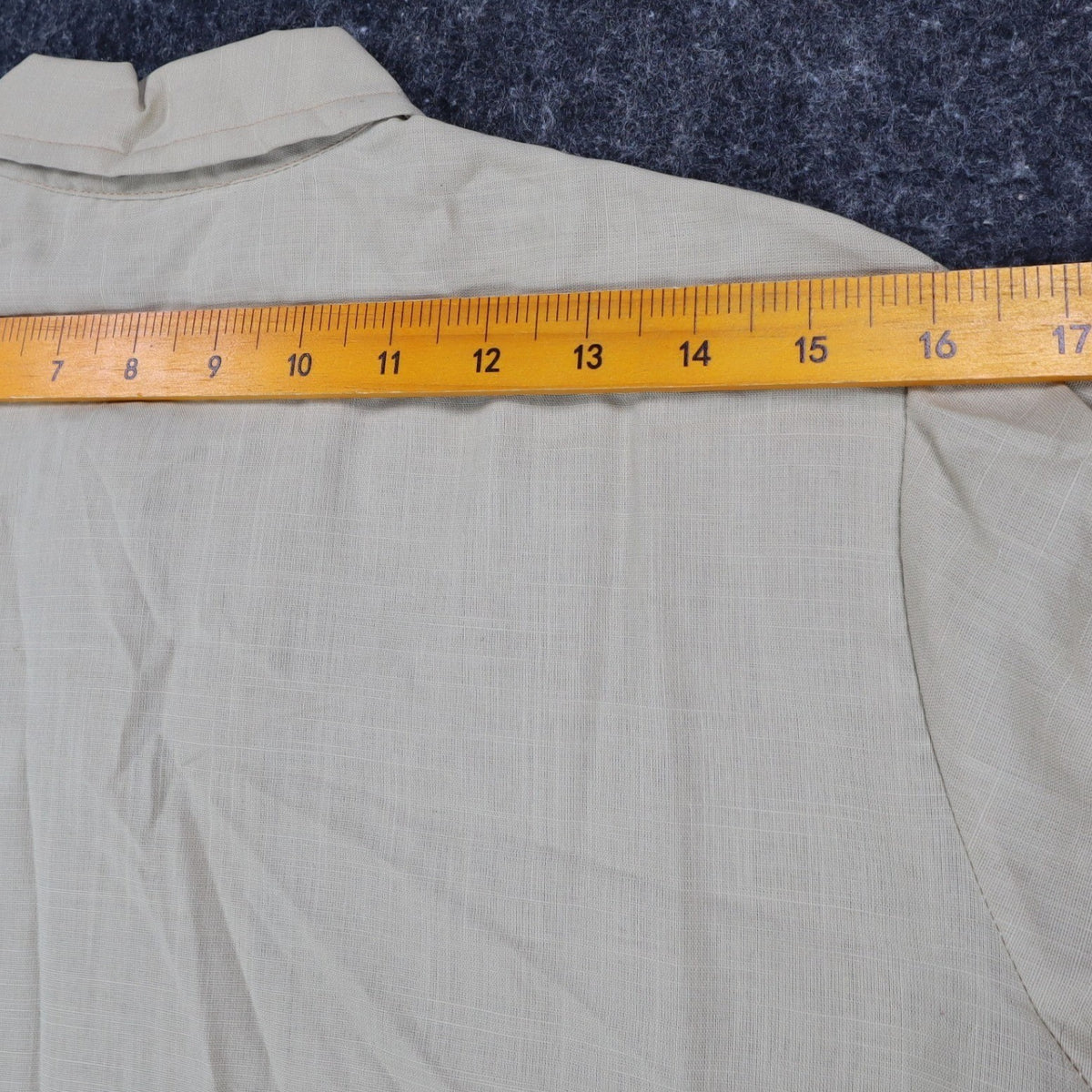 Lady Donlin Button Down Shirt Womens 16 Vintage 70s Tan Cotton Blend Deadstock - take2supply