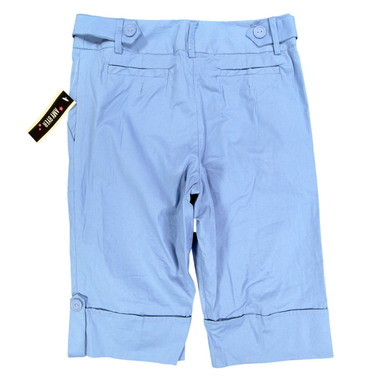 Amy Byer Y2K Bermuda Shorts Girls 12 Blue Cotton Stretch Cuffed New - take2supply