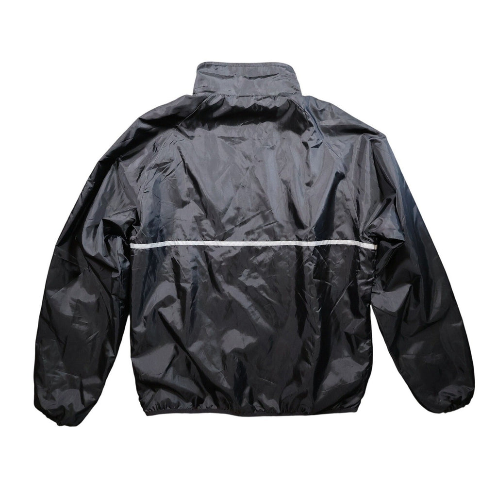 Sports Illustrated Windbreaker Mens XL Black Excellent Vintage Reflective Stripe - take2supply