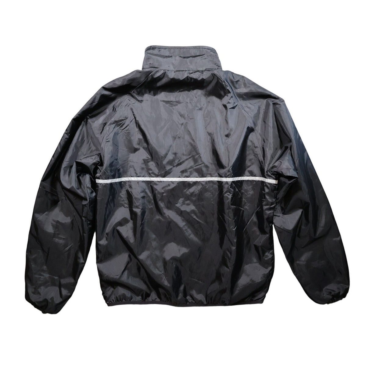 Sports Illustrated Windbreaker Mens XL Black Excellent Vintage Reflective Stripe - take2supply