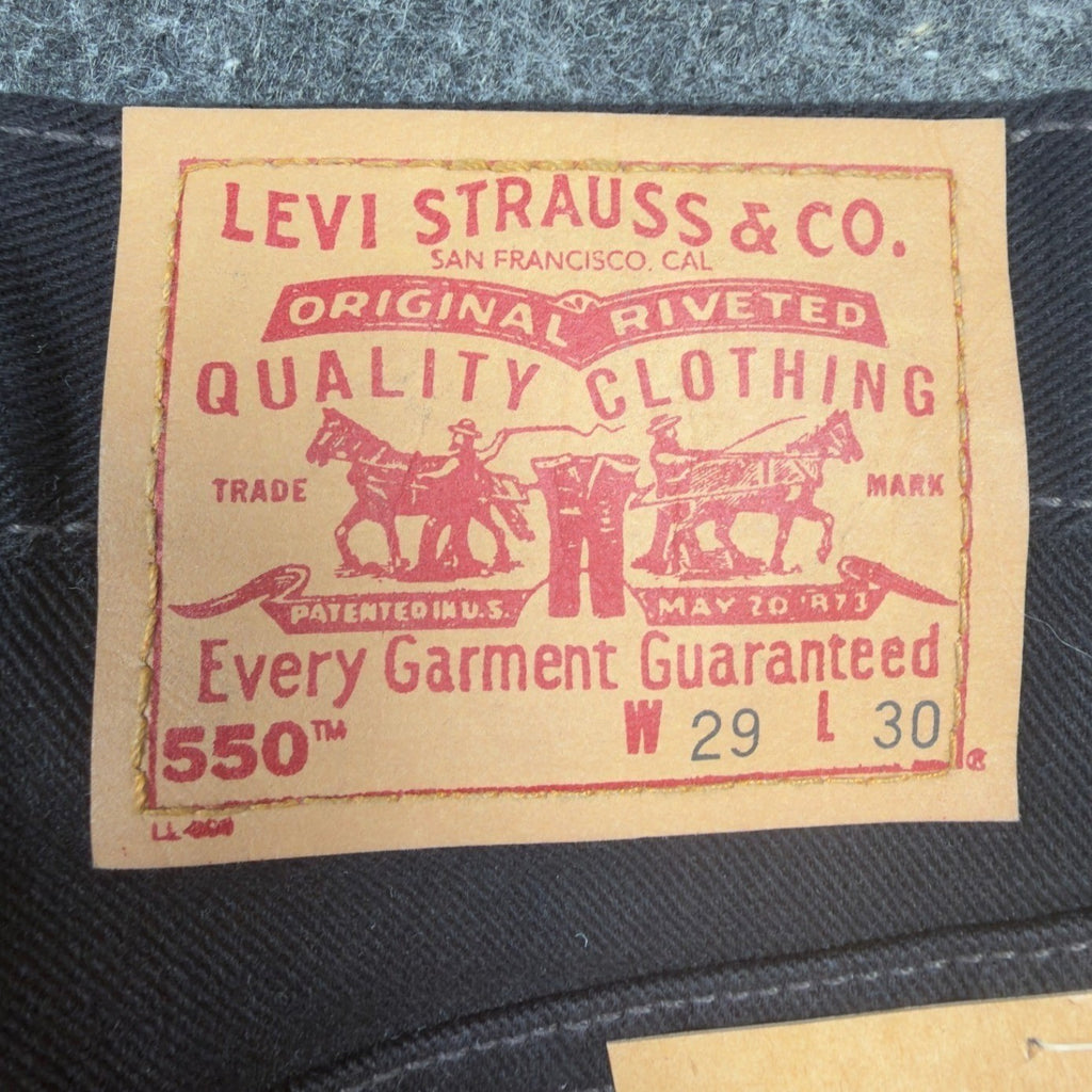 Levi's Vintage 90s 550 Relaxed Fit Jeans Mens 29x30 Black Denim NOS NWT - take2supply