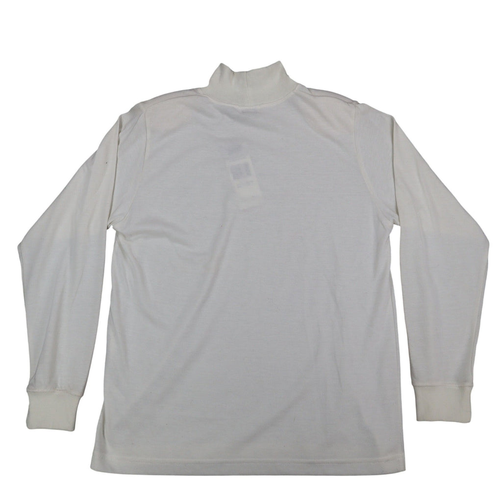 Lucia Mock Neck Top Womens Small Vintage 90s Ivory Embroidered Deadstock NWT - take2supply