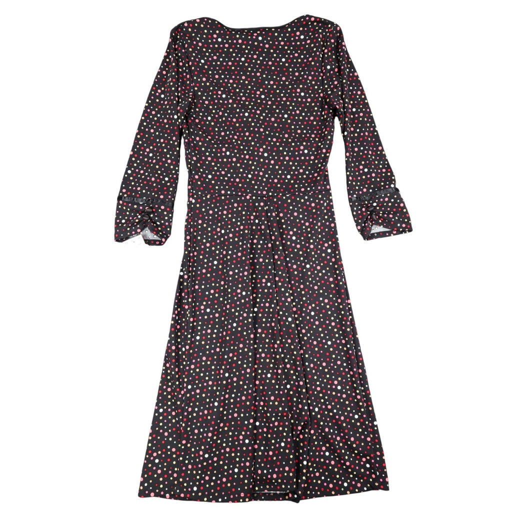 My Michelle Polka Dot Dress Womens Small Y2K Black Sweetheart A-Line 3/4 Sleeve - take2supply