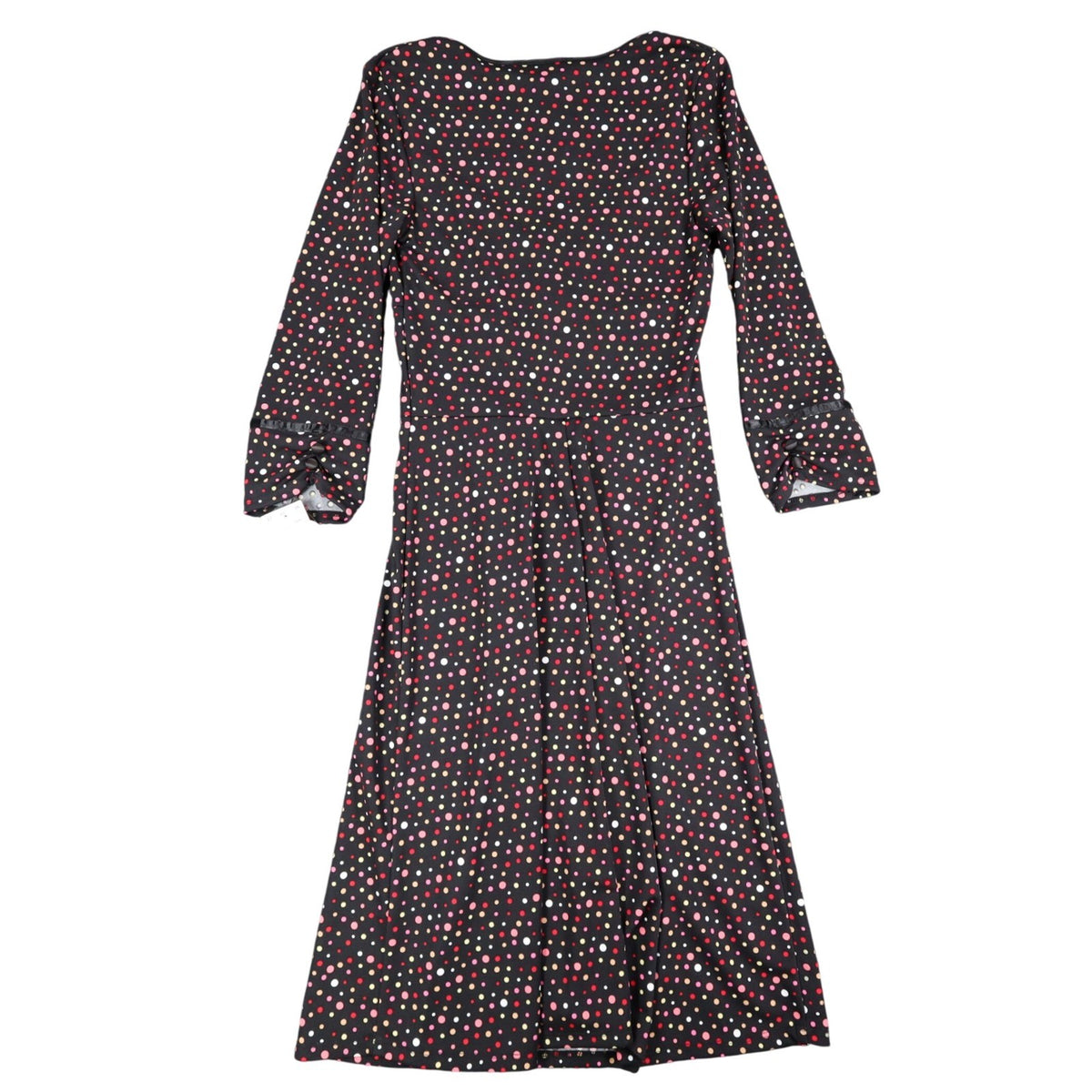 My Michelle Polka Dot Dress Womens Small Y2K Black Sweetheart A-Line 3/4 Sleeve - take2supply