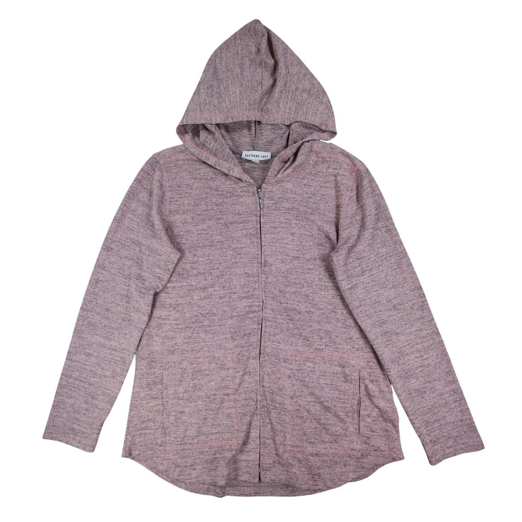 Southern Lady Womens S Pink Marled Full Zip Hoodie Long Sleeve NWT - take2supply