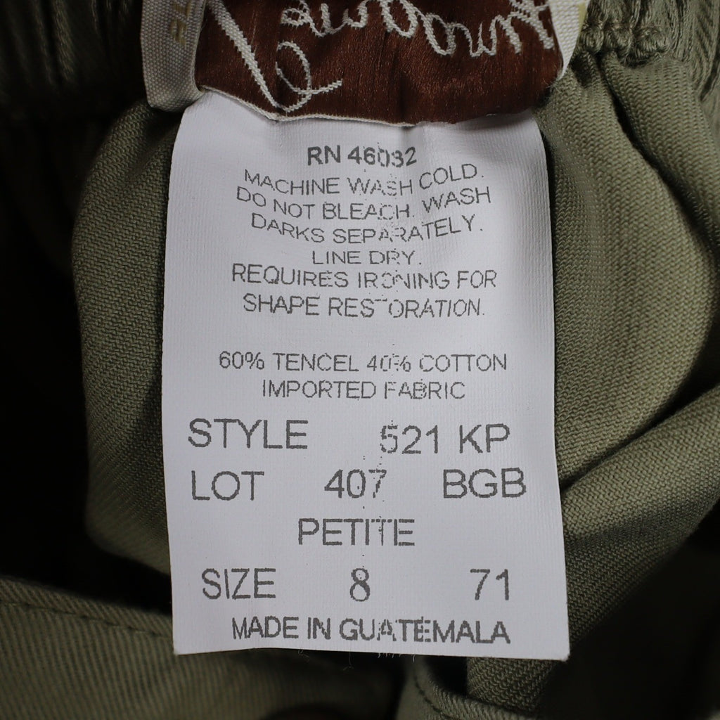 Company Collection Petite Pants Size 8 Sage Green Tencel Cotton Elastic Waist - take2supply